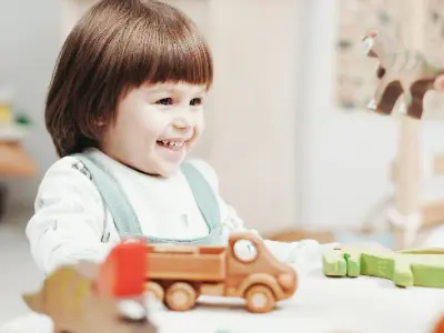 Girl playing toys