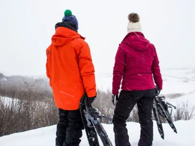 Snow shoeing is a popular sport enjoyed by many park visitors.